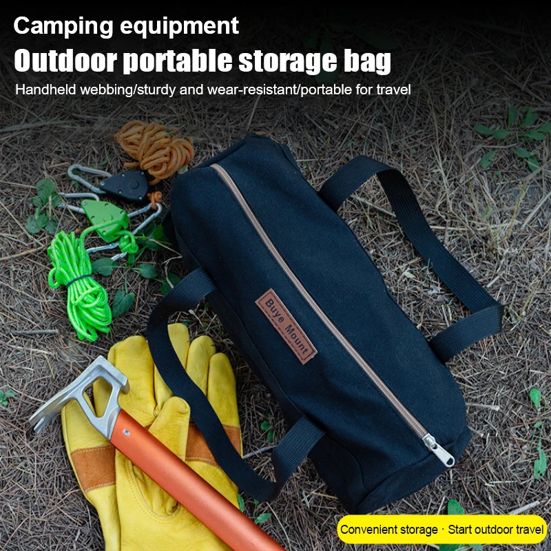 Camping Tent Pegs Bag Cylindrical Stake Storage Backpack Portable Miscellaneous Toolkit Outdoor Equipment