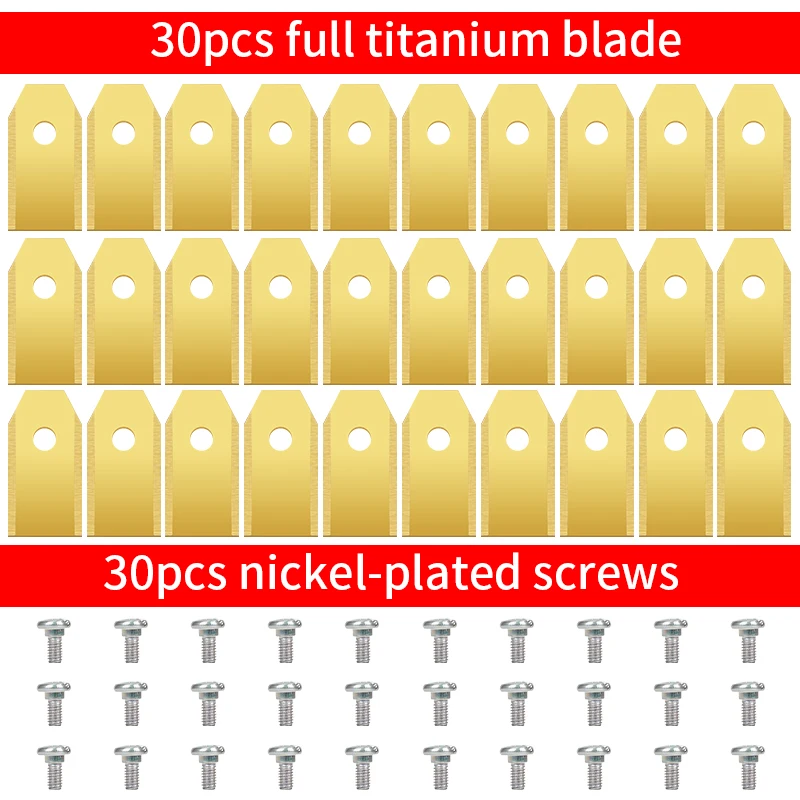35*18*0.45mm9/18/30PCSLawn Robot Blade Gold Lawn Mover Replacement Blade Replacement Blade With Robotic Garden Lawnmower Parts
