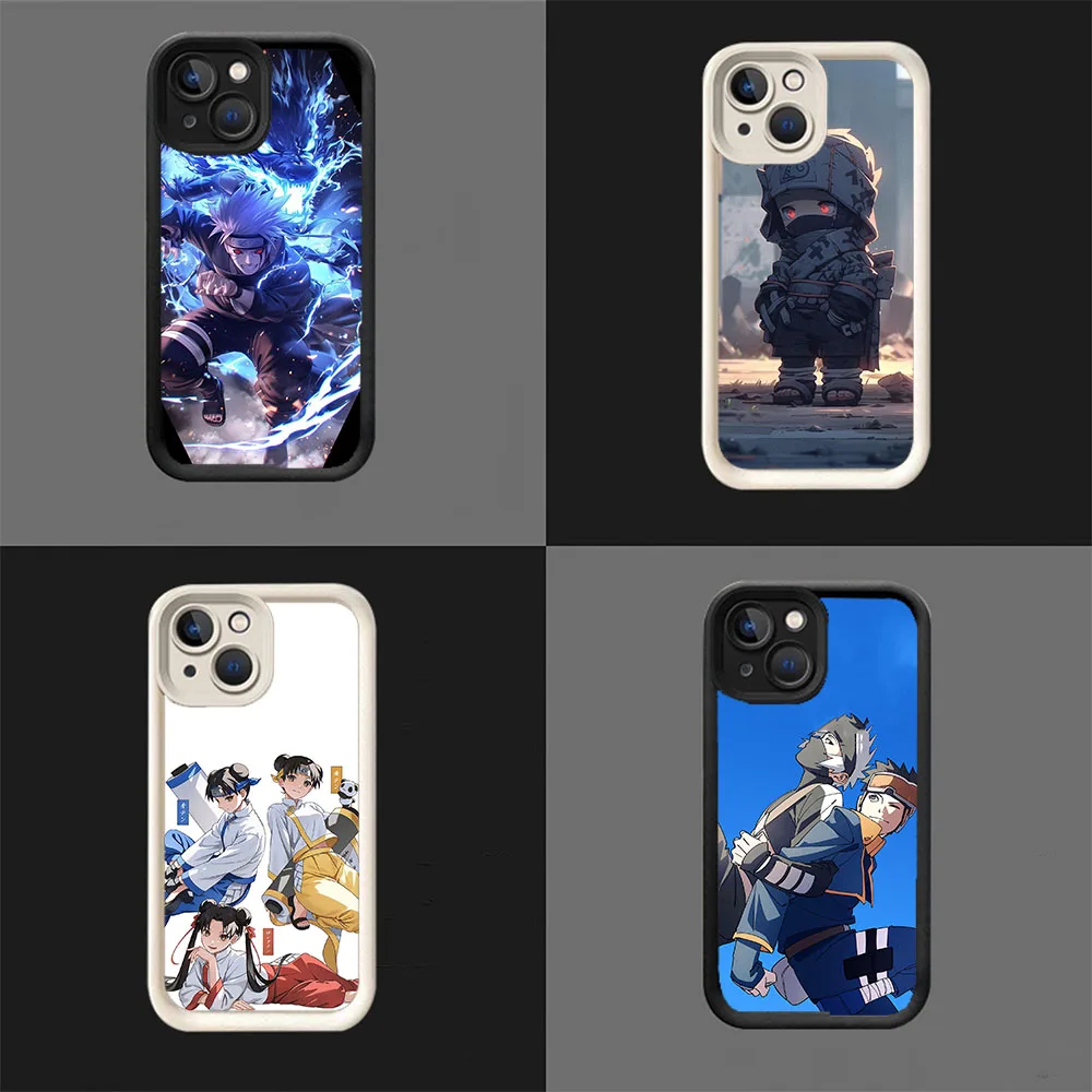 WBA-26 N-Naruto Black Stepped TPU Case For Samsung A21S 24 25 33 34 35 51 53 55 73 S23 24 Plus Ultra