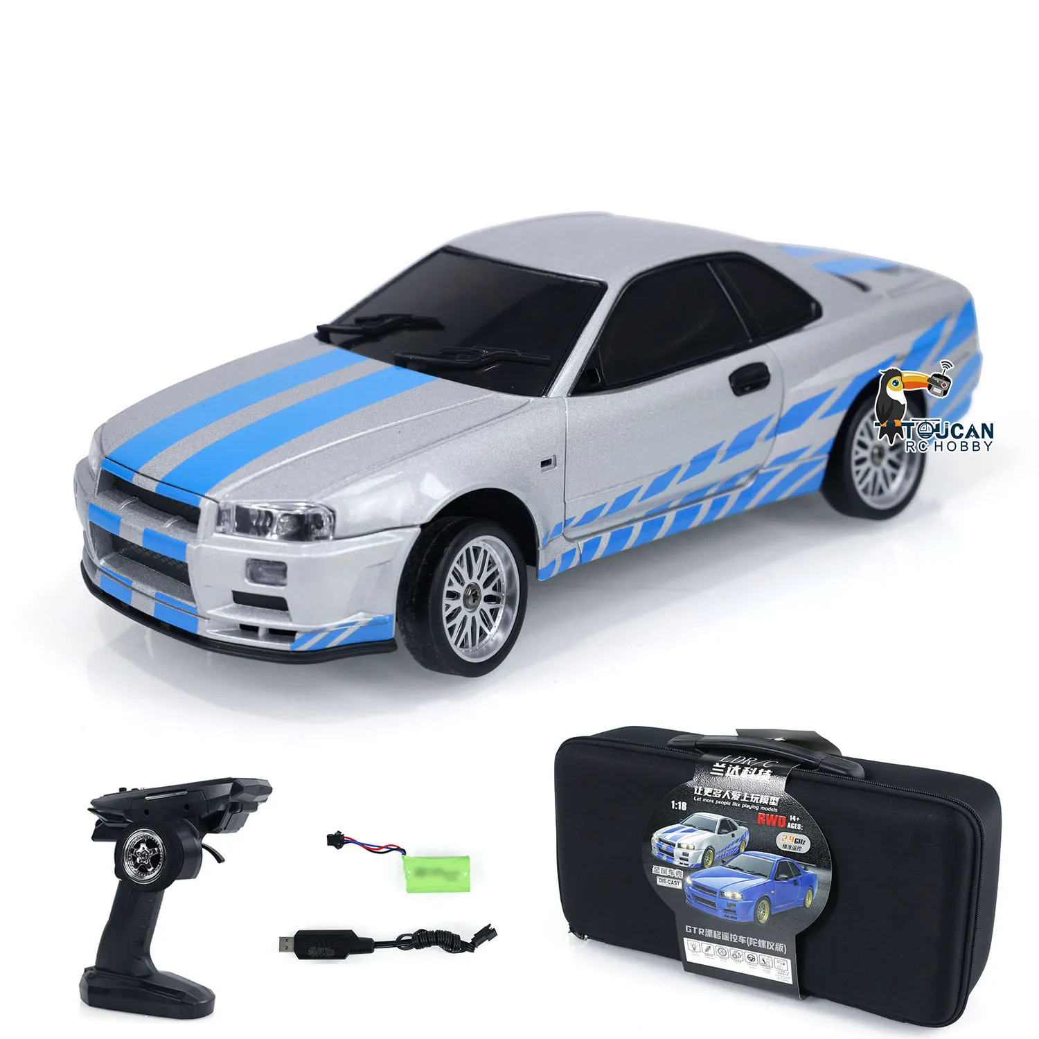 Gifts 1/18 LDRC 4x2 RC Racing Car RWD Remote Control Drift Vehicles Gyroscope LD1899 Radio Light System TOUCAN Toys for Boys