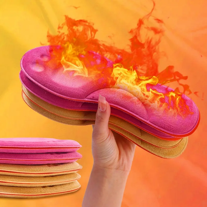 10pcs Unisex Self Heated Thermal Insoles Winter Warm Thicken Memory Foam Shoe Pads Men Women Sports Shoes Self-heating Shoe Pads