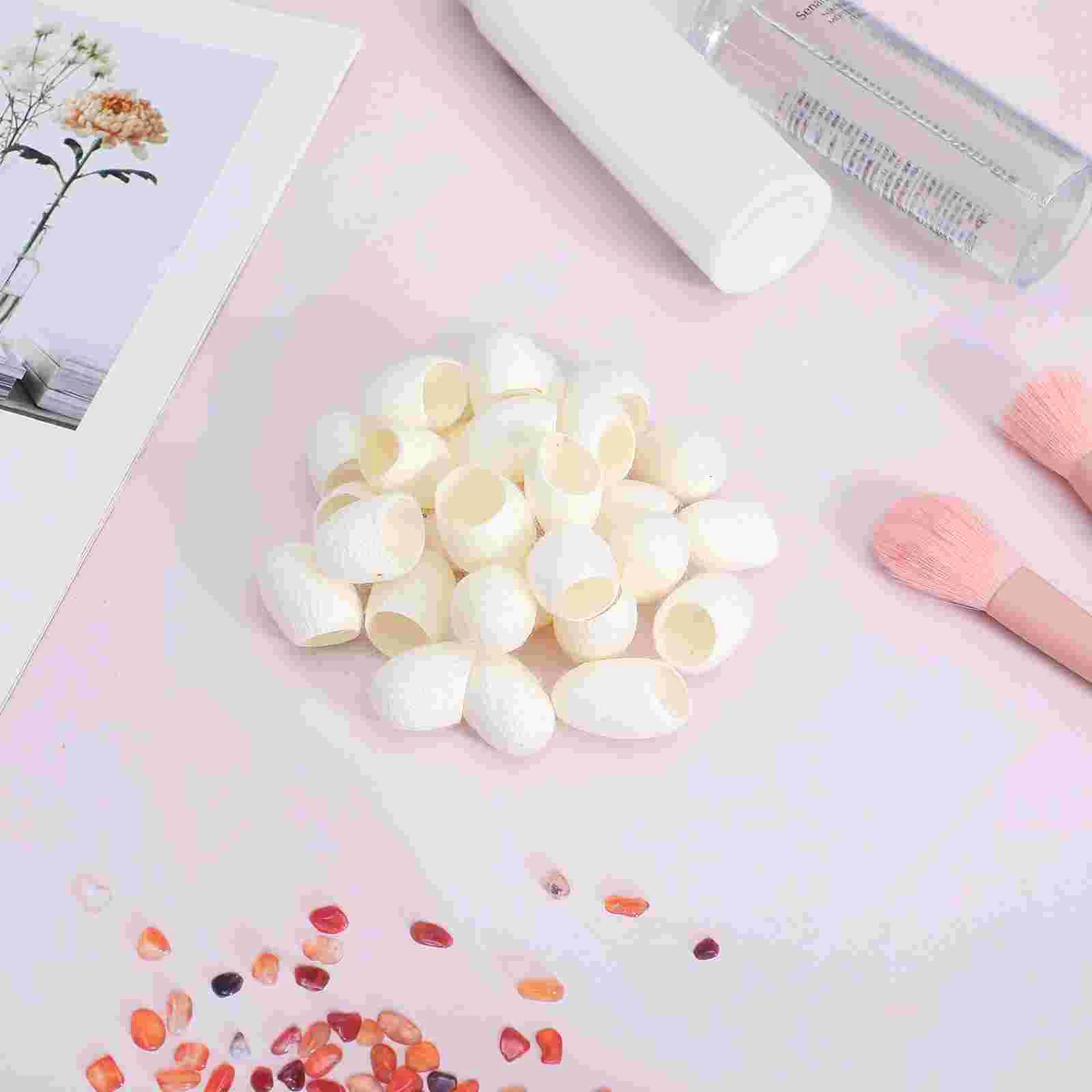 30pcs ทําความสะอาดผิวหน้า Silkworm Balls Whitening Exfoliator Blackheads กําจัดลูกบอลผ้าไหมสําหรับ Skin Care