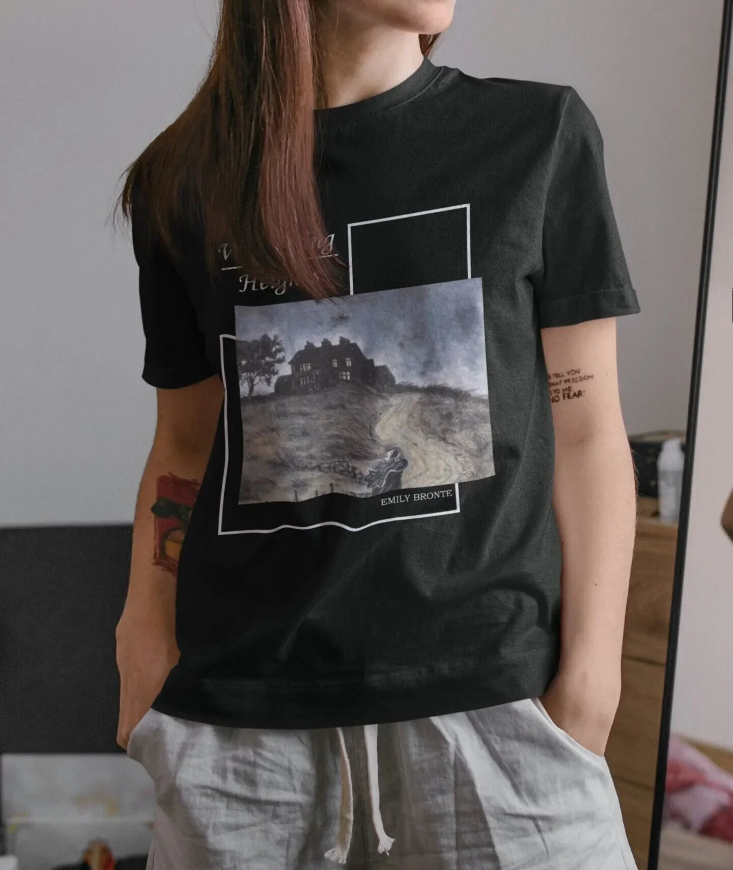 Wuthering Heights Tee Fantasy Novels Fiction Books Original Art Print Bookish Gifts Classic Vintage Handmade Unisex Cute
