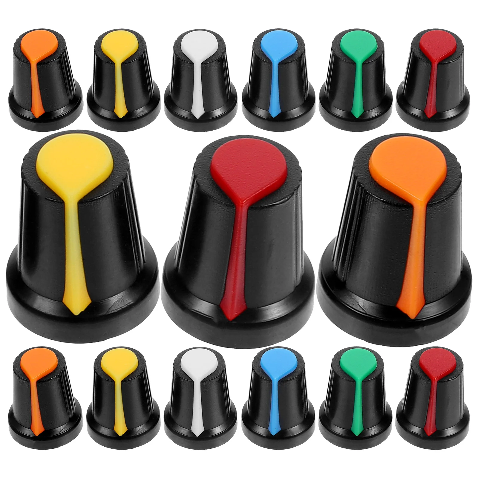 

60 Pcs Potentiometer Knob Tone Control Knobs Caps Electronic for Guitar Plastic Professional