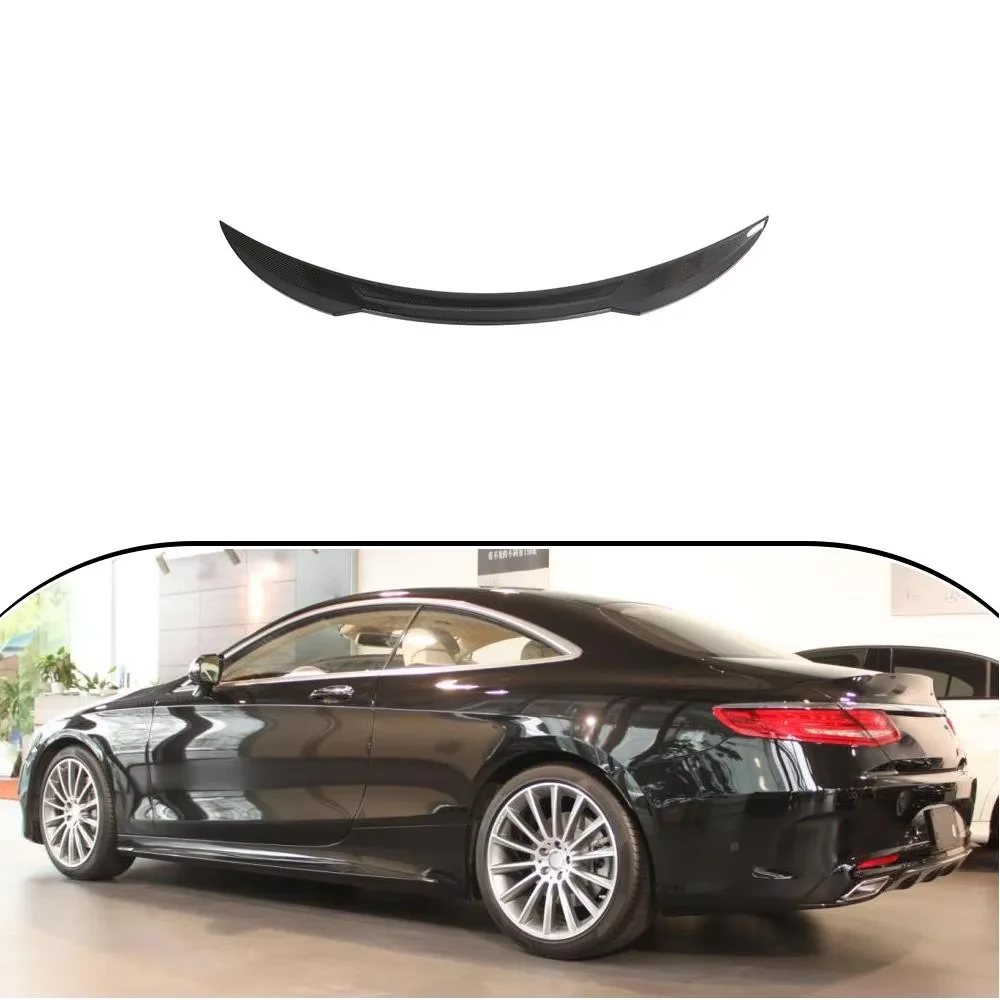 Custom made Carbon Fiber C217 Rear Trunk Spoiler Wing Ducktail Highkick forMercedesBenz S Class W217 AMG S500 S550 Coupe 2014-18