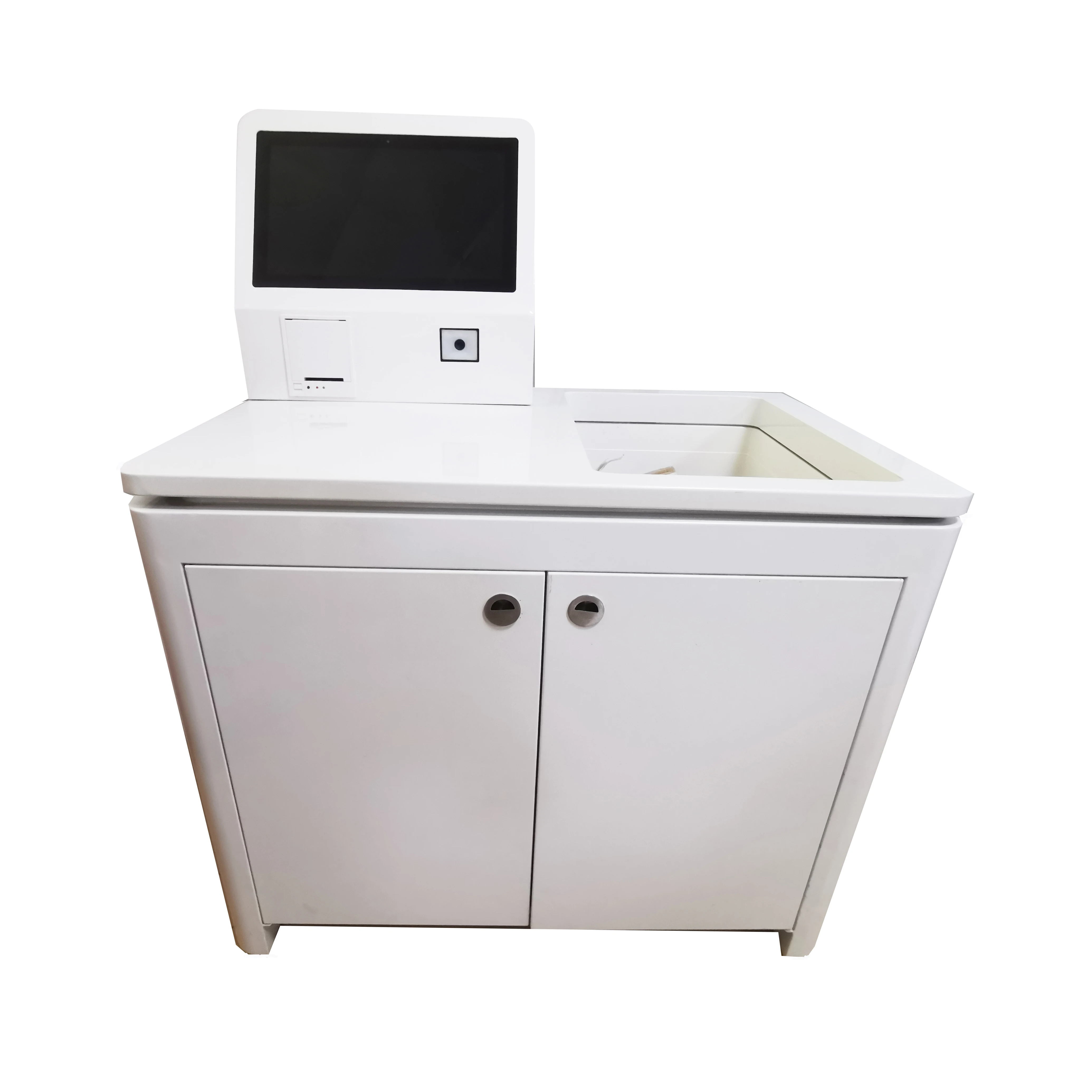 Serviço de pedido de supermercado UHF Rfid Scanner Smart Pagamento Pos Machine Self Service Confira Quiosque