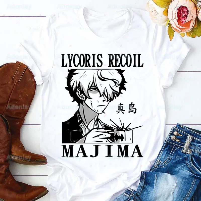 Lycoris Recoil Majima Chisato Nishikigi Takina Woman Harajuku Summer Tshirts Casual Round Neck Top Tee Shirt,Drop Ship