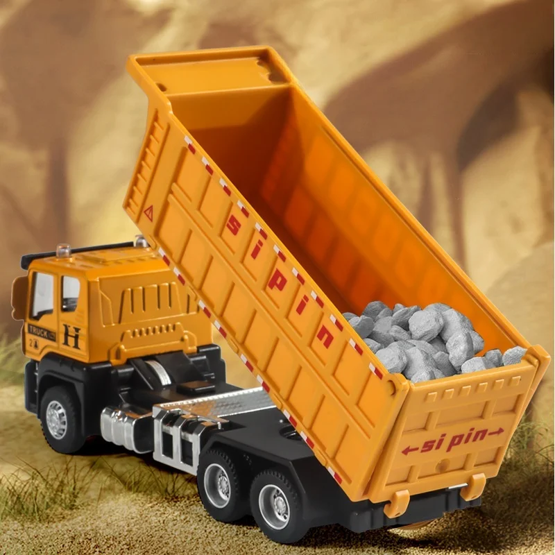 1pc Inertial Scale-Carrier Container Engineering Set 1:64 Bagger Transport Lkw Druckguss Modell Pädagogisches Fahrzeug Spielzeug