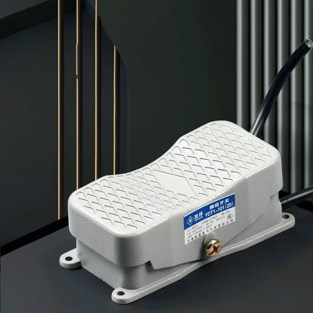 YDT1 20 101 Industrial Foot Pedal Switch Hands Free Automation Control Accessory With Dual End Connection Cable Setup