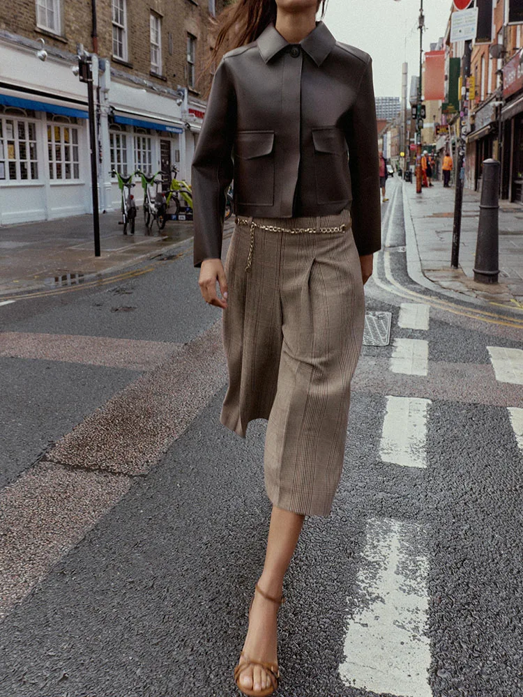 

Осень 2023, новинка Sweet Faion, свободная клетчатая длинная женская одежда с высокой талией, этнический сценический костюм, брюки 88780 330