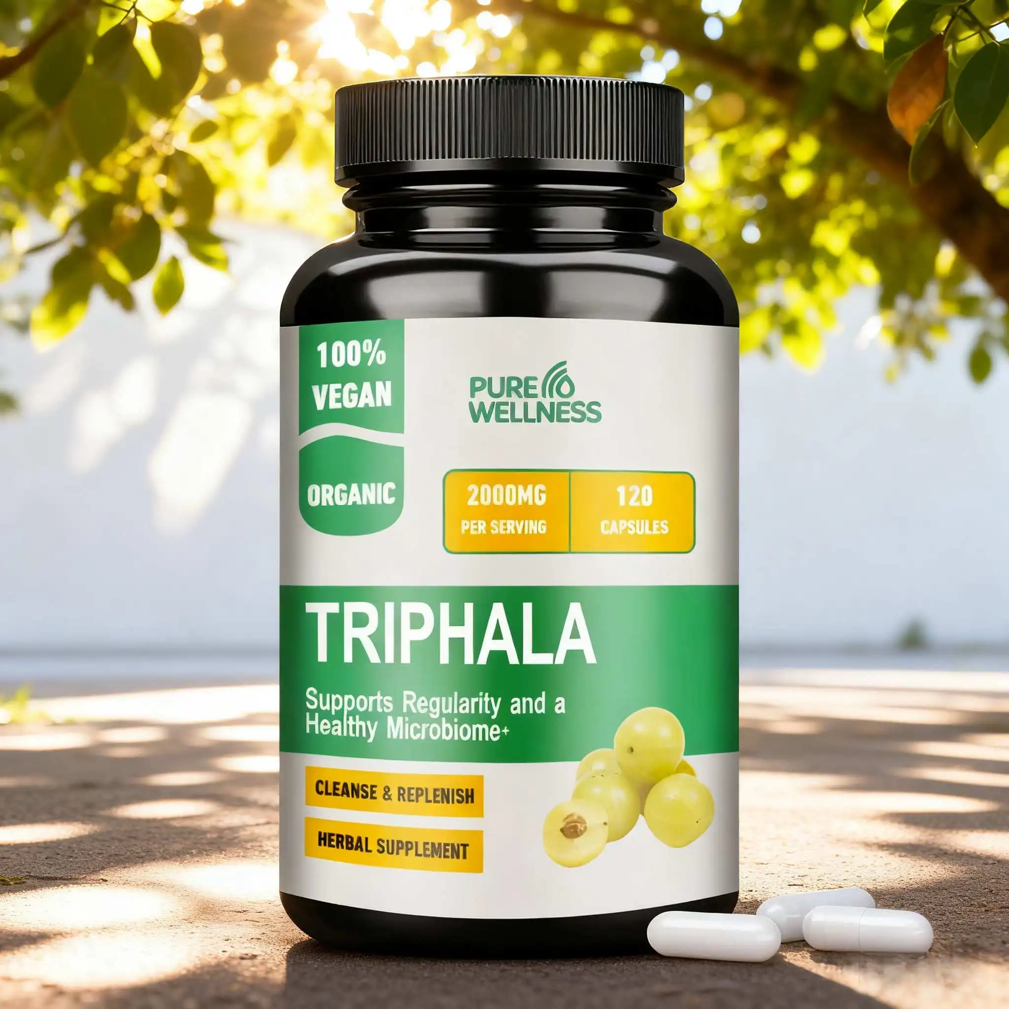 Cápsulas Triphala: soporte digestivo fuerte y eficaz, desintoxicación de limpieza del colon