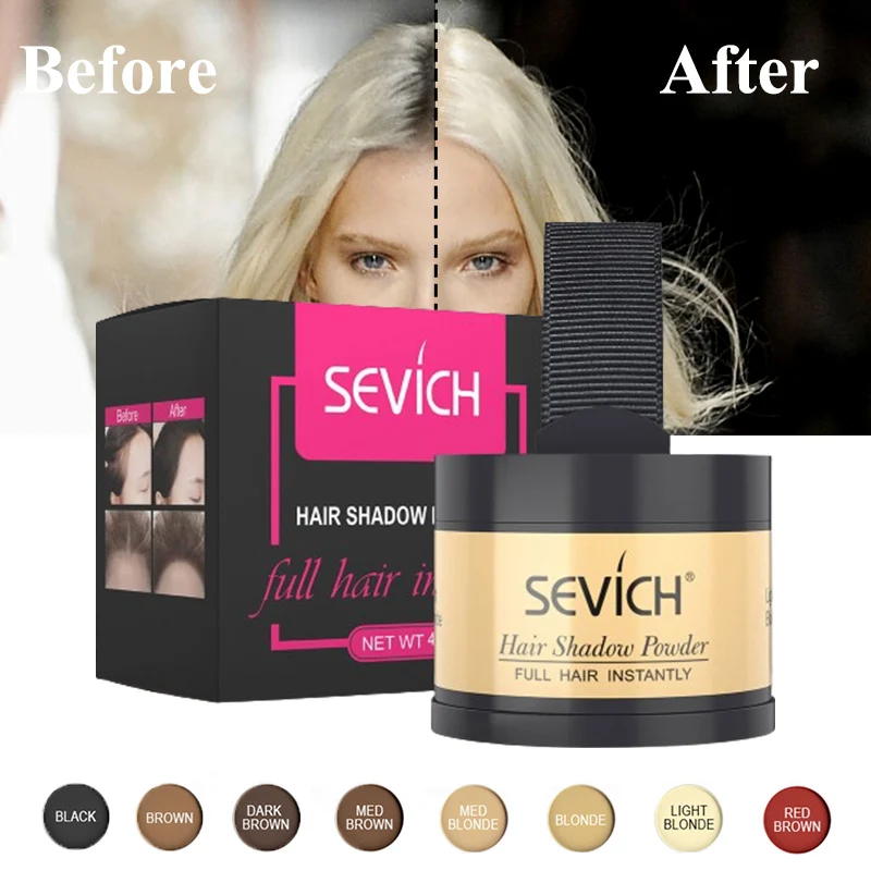 Sevich 헤어 라인 파우더 4G 커버 헤어 라인 섀도우 파우더, 헤어 섬유 모세관 파우더, 헤어 컨실러, 자연 탈모 방지