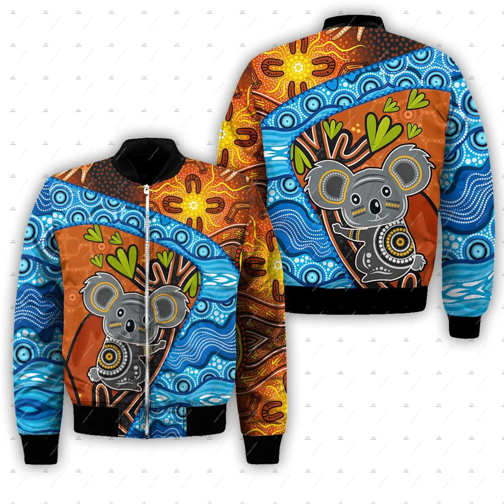 

Australia kangaroo Aborigine Retro Indigenous Tattoo Vintage 3DPrint Winter Harajuku Overcoat Casual Windbreaker Bomber Jacket X