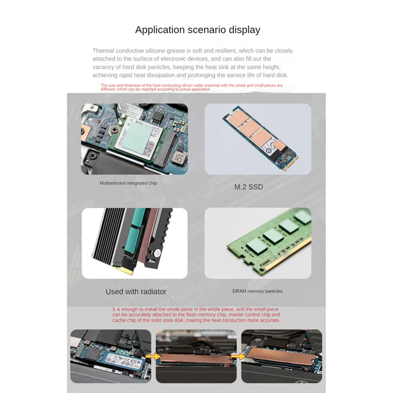 Practical-M.2 NVMe SSD Heat Sink 0.8mm for M2 2280 Solid State Hard Disk Copper Heatsink with Thermal Pad Laptop SSD Radiator