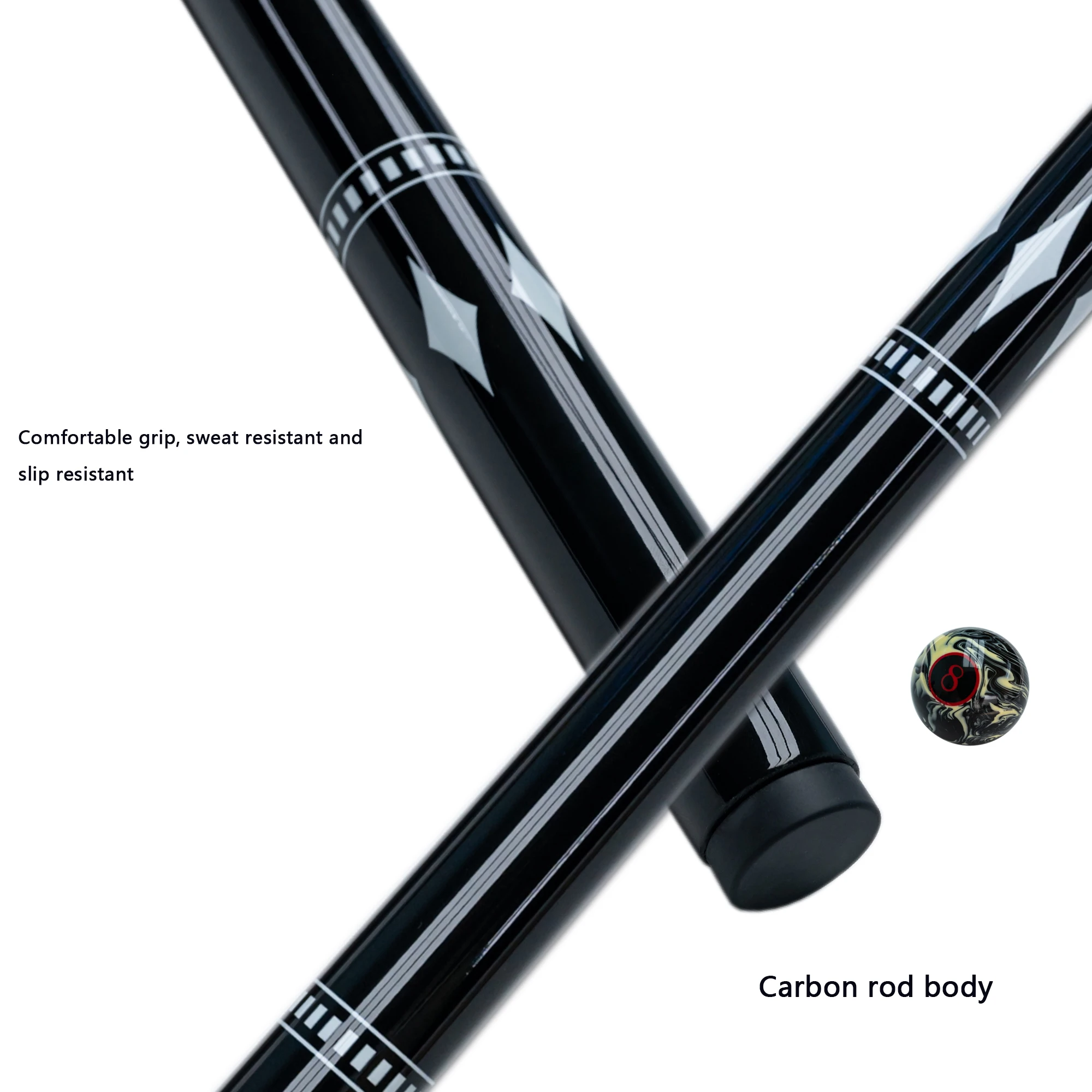 Professional 9.5mm Tip Carbon Fiber Snooker Cue for High Stability and Durability