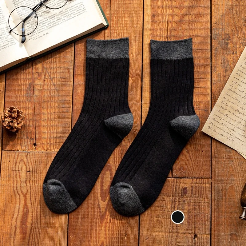 6 paia 2025 calzini da uomo in cotone a metà polpaccio autunno inverno calzini termici spessi e caldi calzini da uomo in maglia calze all'ingrosso di alta qualità