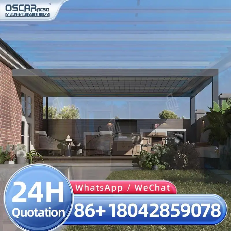 Aluminium Manual Louver Roof Outdoor Living Pergola Gazebo Pavilion for Backyard Garden Patio Sun Shade pergola