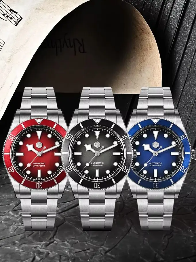 San Martin 37mm Multiple Colors BB54 ST2130 Vintage Diving