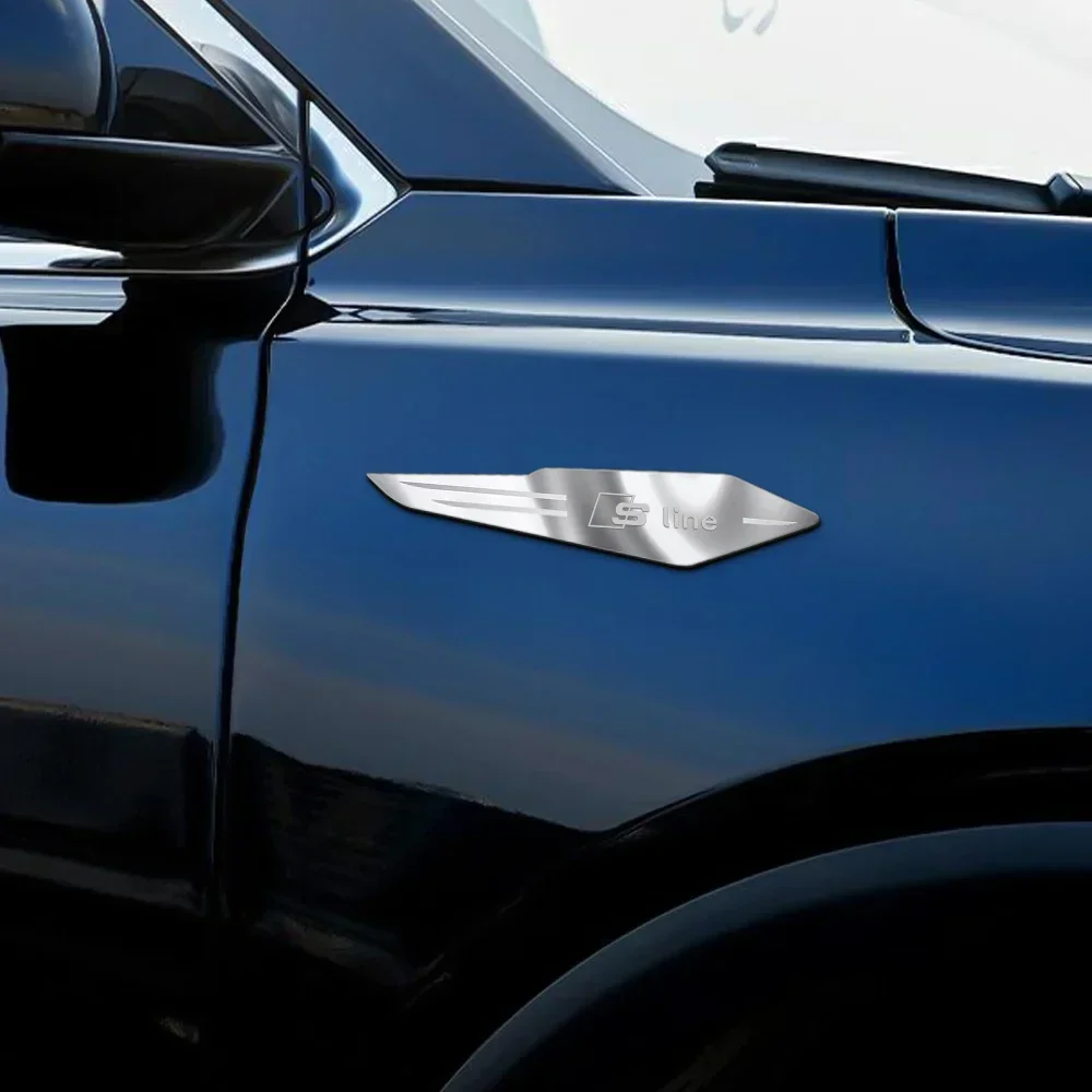 2 قطعة ثلاثية الأبعاد المعادن السيارات باب جسم السيارة الحاجز أعواد تزيين لأودي B6 B7 B8 B9 A3 8P 8V A4 A6 C6 C5 Q2 Q3 Q5 Q7 Q8 TT TTS Q2L
