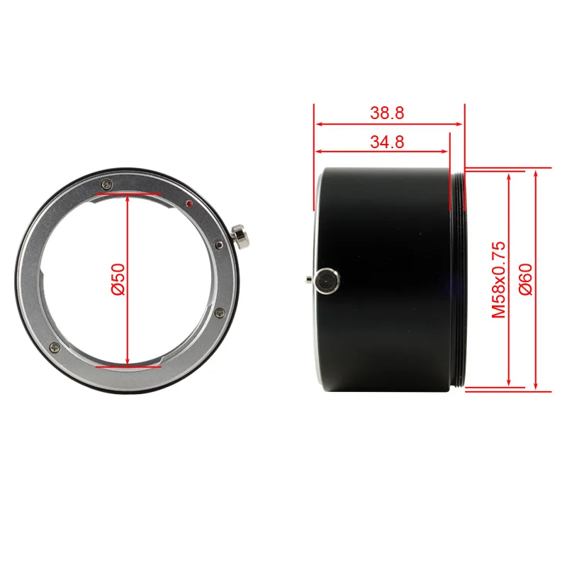 Nik-M58 Ai-M58 Macro Adapter For Nikon F Mount Ai D Lens to M58 x0.75 Screw Camera
