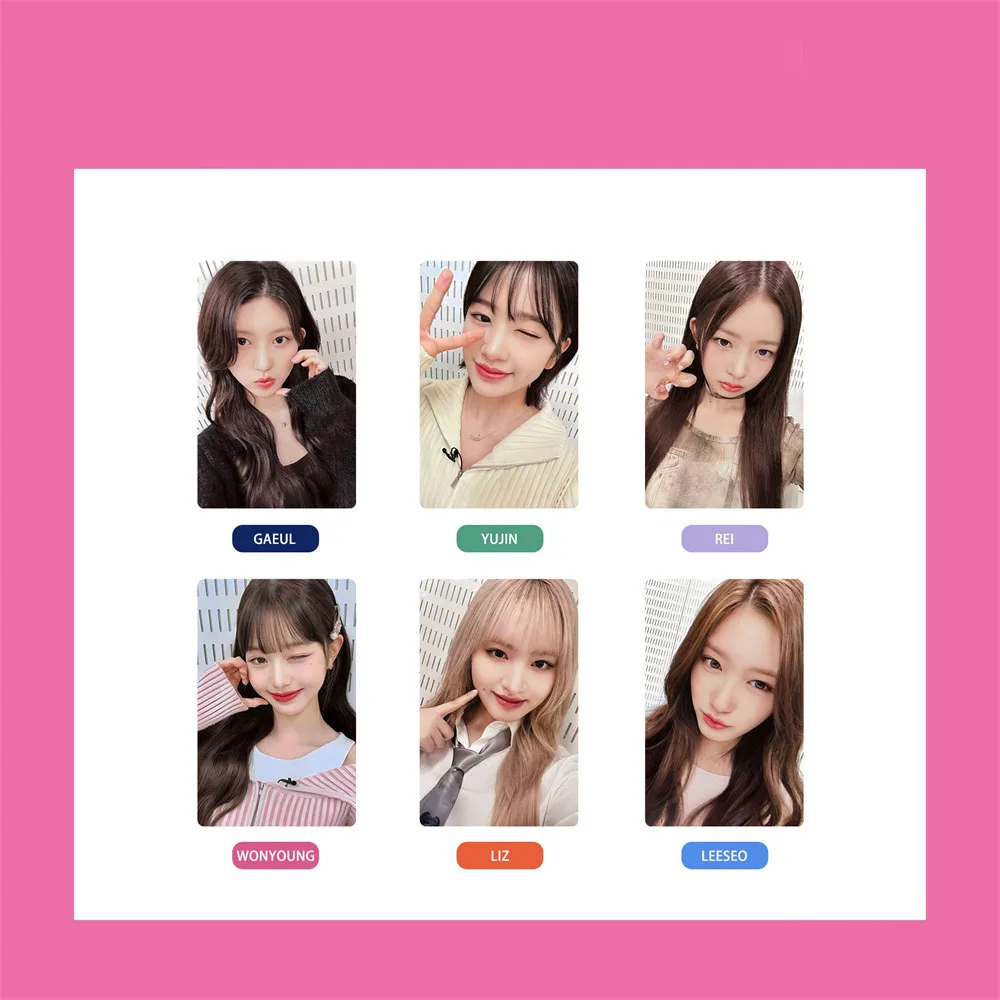 6Pcs/Set KPOP Wonyoung Liz Yujin Album Japan Fanmeeting Photocards List Rei Gaeul Cute Selfie Lomo Cards Postcards Fans Gift