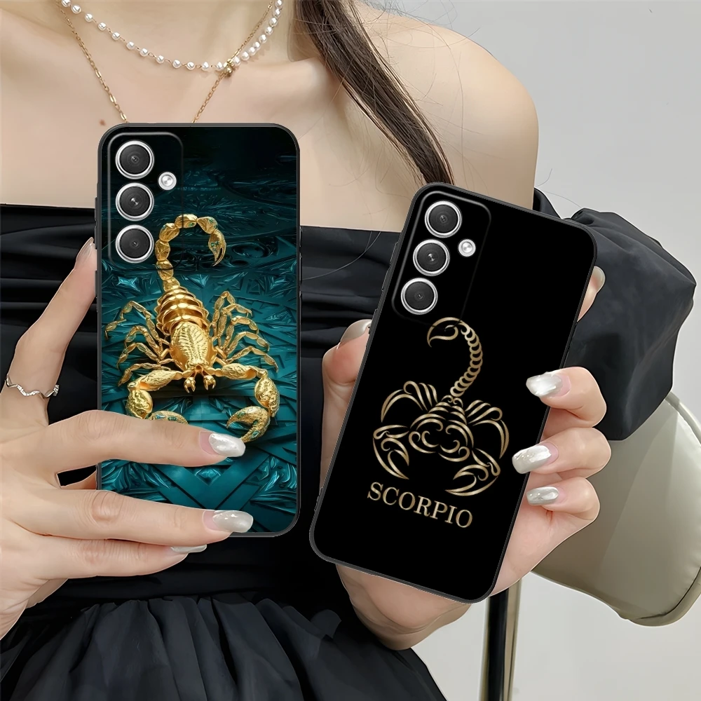 Colored Golden Scorpio Mobile Cell Phone Case for Samsung M55 35 15 54 34 14 33 23 13 42 32 22 F55 23 12 5G Black Cover Shell