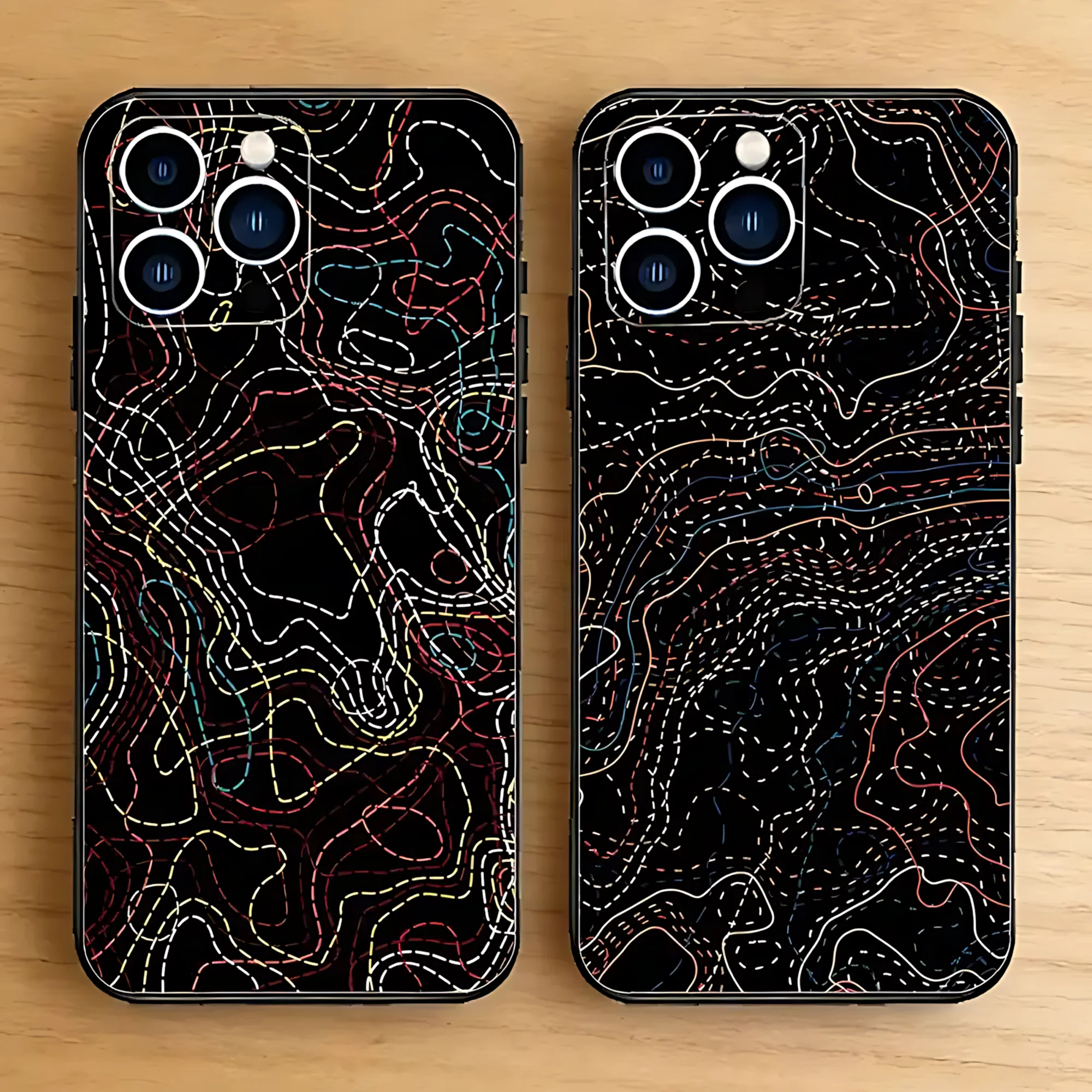 Coque de téléphone à motif de lignes de contour géographiques pour iPhone 17 16 16E 15 14 Pro Plus Air 13 12 11 Max Mini X XR XS, pare-chocs en TPU