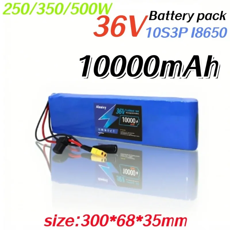 

36V 10S3P 10000mAh 18650 Lithium Ion Battery, 350W~500W Battery Pack, High Power l Battery with Built-in BMS Protection.