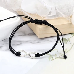 Silver Color Infinity Braided Bracelet For Women Men 26 Style Charm Adjustable Rope Friendship Bracelets Fashion Couples Jewelry