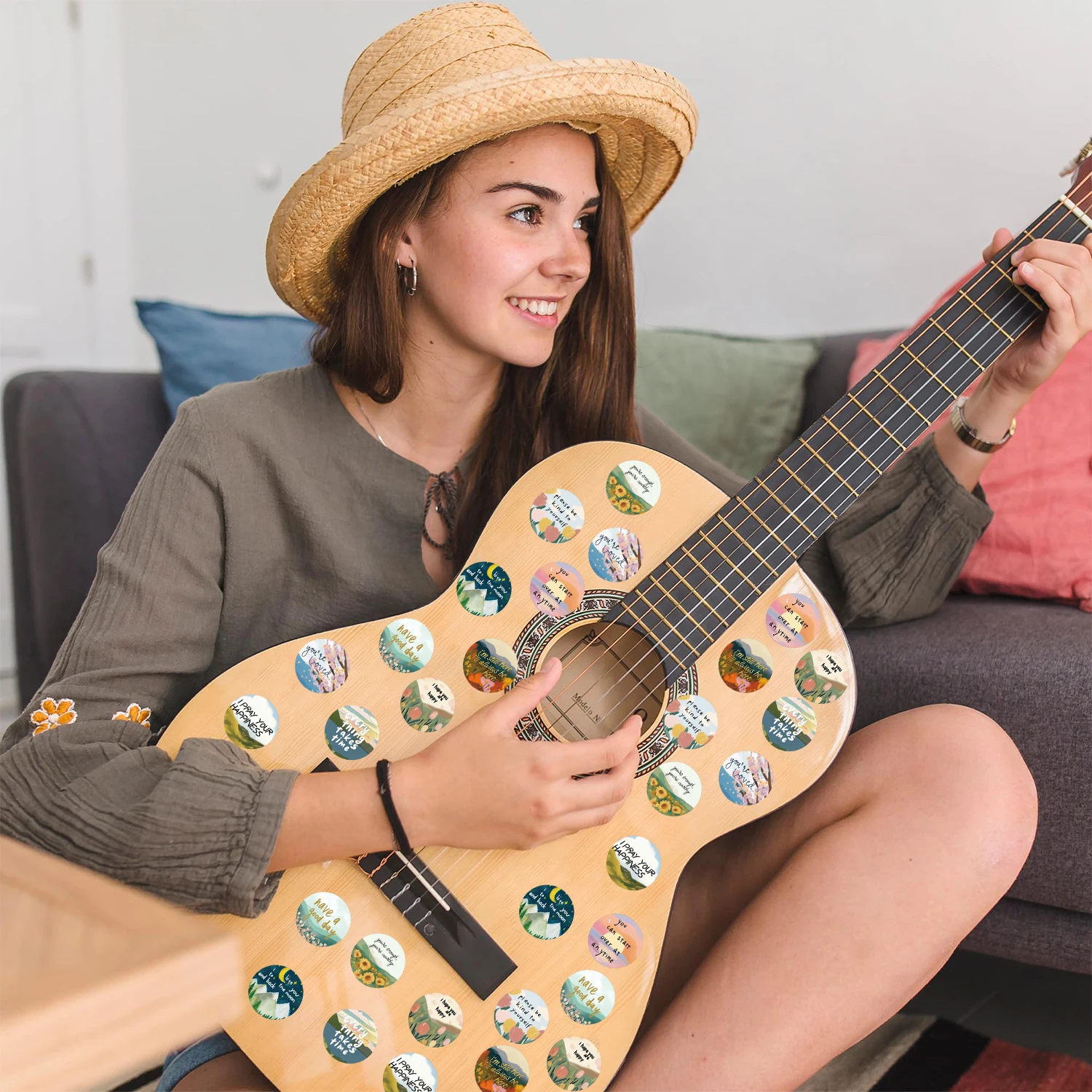 500 pçs literário feliz rolo adesivo auto adesivo etiqueta flor quadro adesivo festival festa presente saco decoração artesanal