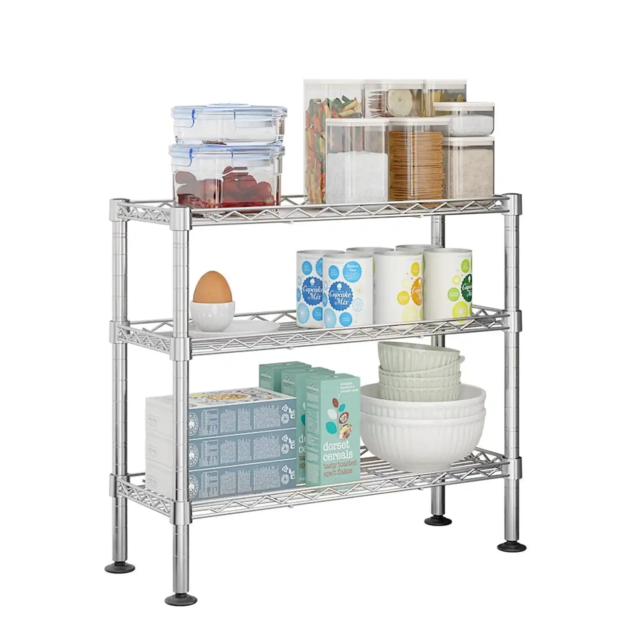 3 Tier Spice Storage Rack Metal Wire Kitchen Shelving Unit 18'' L X 8'' W X 18'' H Steel Shelving Unit Is Sturdy Rust Resistant