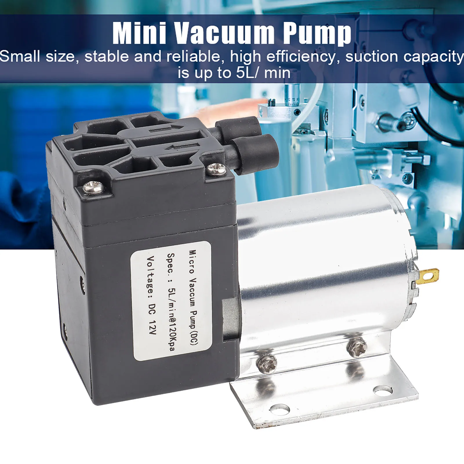 DC 12V 5L/min 120kpa Mini Vacuum Pump Negative Pressure Vacuum Suction Pumping With Holder