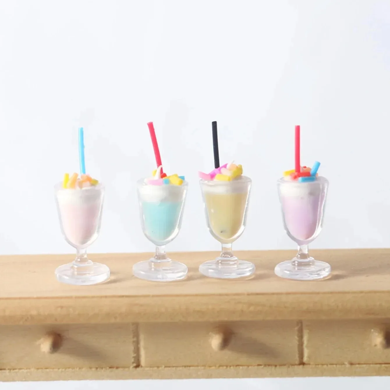 4Pcs Dollhouse Mini Cream Ice Cream Cups, Summer Simulated Mini Dessert Model Kitchen Food Ornament Home Decor Accessories