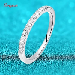 Smyoue Test Passed Moissanite Ring Matching Wedding Diamond Band for Women 925 Sterling Silver Female Crown Single Tail Ring