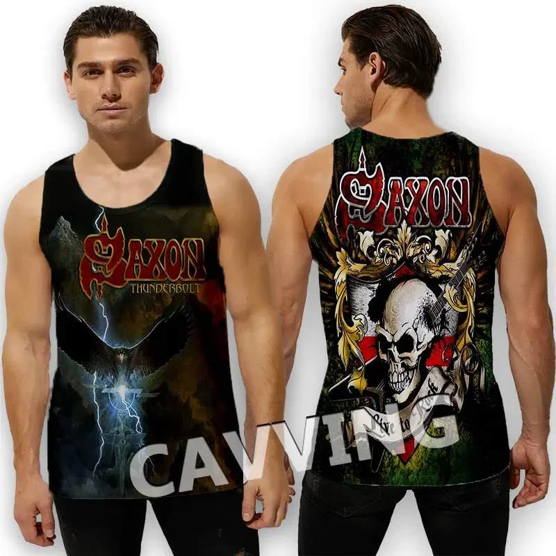 CAVVING 3D Printed  SAXON BAND  Tank Tops Harajuku Vest  Summer Undershirt Shirts Streetwear for Men/women