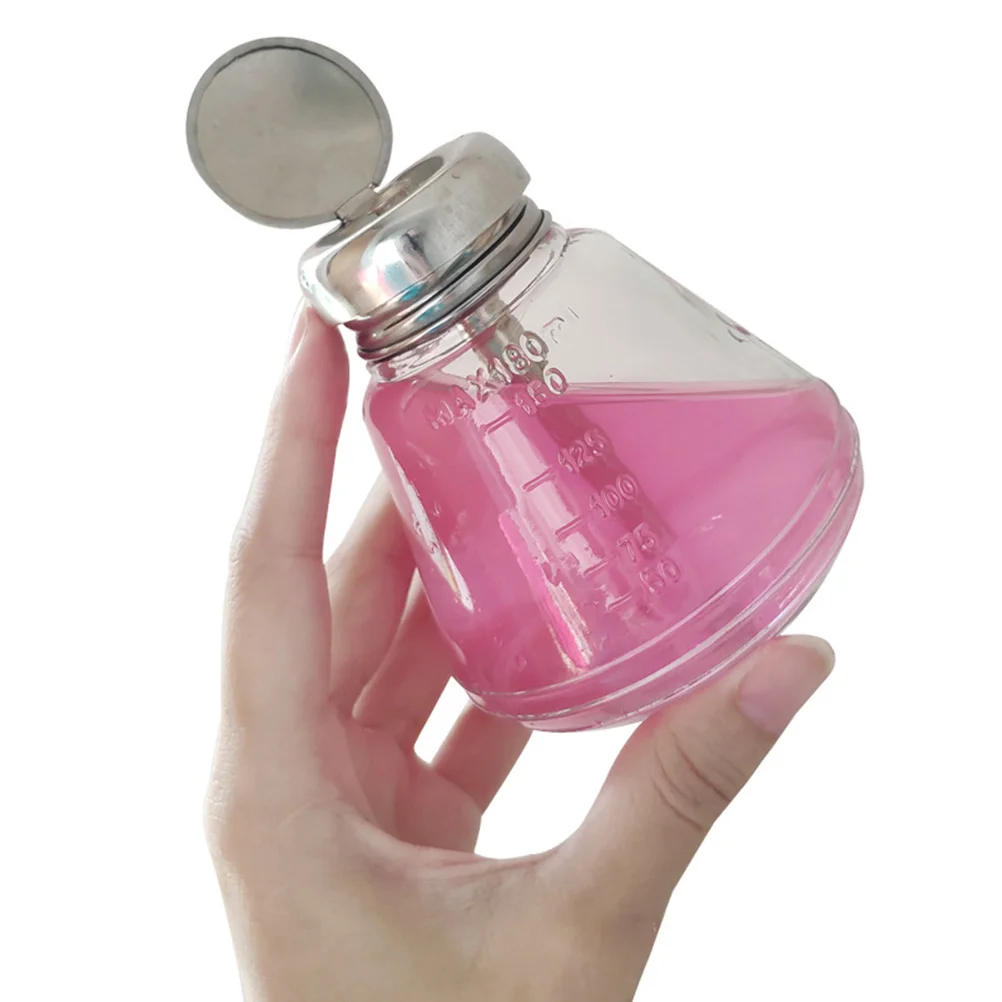

1PC 180ML Empty Cleaner Bottle Drop-shaped Glass Nail Polish Remover Bottle Liquid Press Pump Bottle