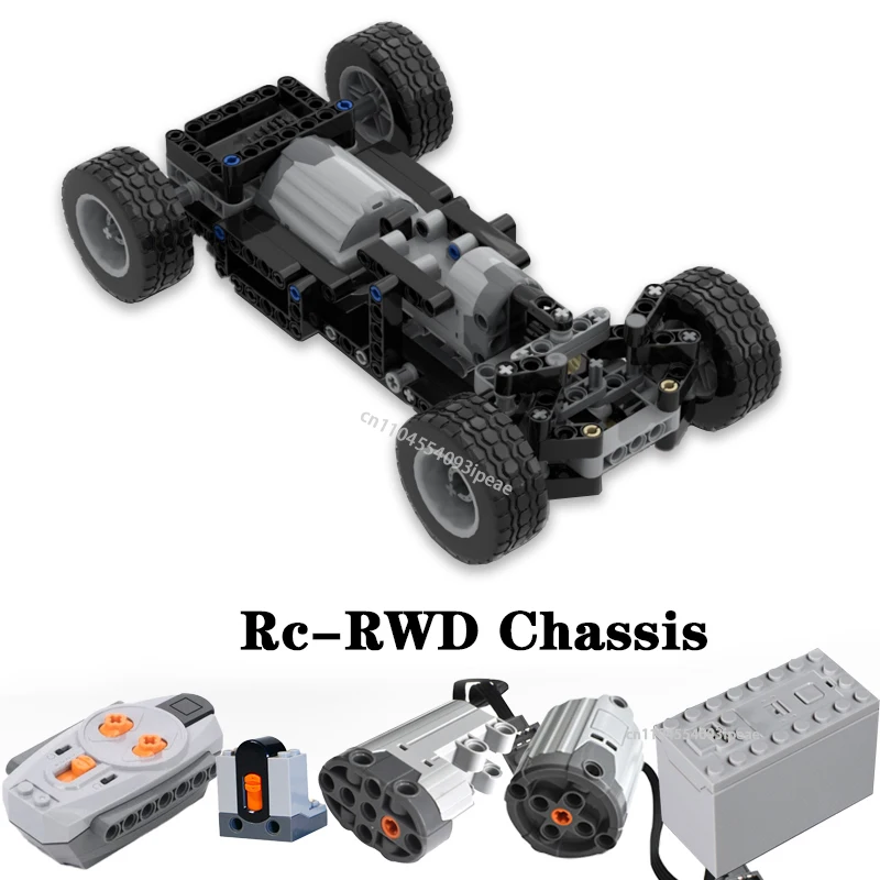 MOC テクニカル RWD シャーシ モーター付き RC カービルディングブロック DIY クリエイティブエキスパート車両組立レンガ子供のおもちゃクリスマスギフト
