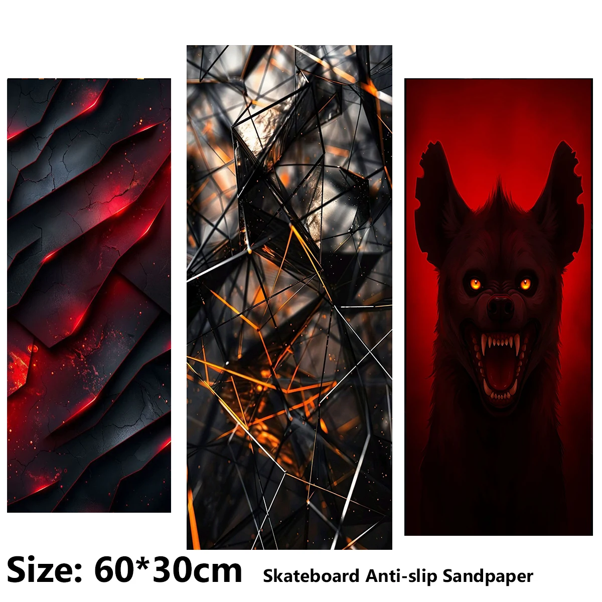 Electric Scooter Anti-slip Sticker Sandpaper Skateboard GripTape Sheet 60*30cm Alien-like Textured Hunting Dog Pattern