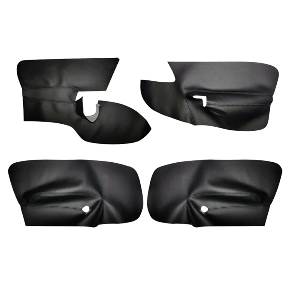 4Pcs/Set Black LHD 4 Doors Armrest Panel Leather Cover Inner Trim for MK5 2005-2010 with Tools