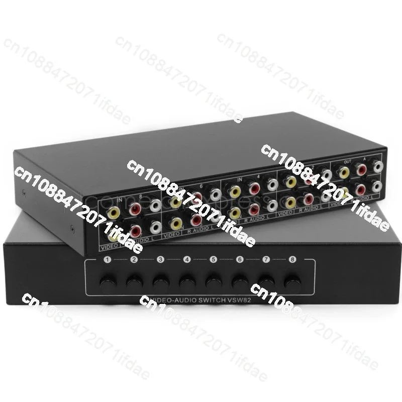 8X2 PORT AV SWITCH RCA Video Audio Selector 8-in-2-out Sharing Manual Switcher Box