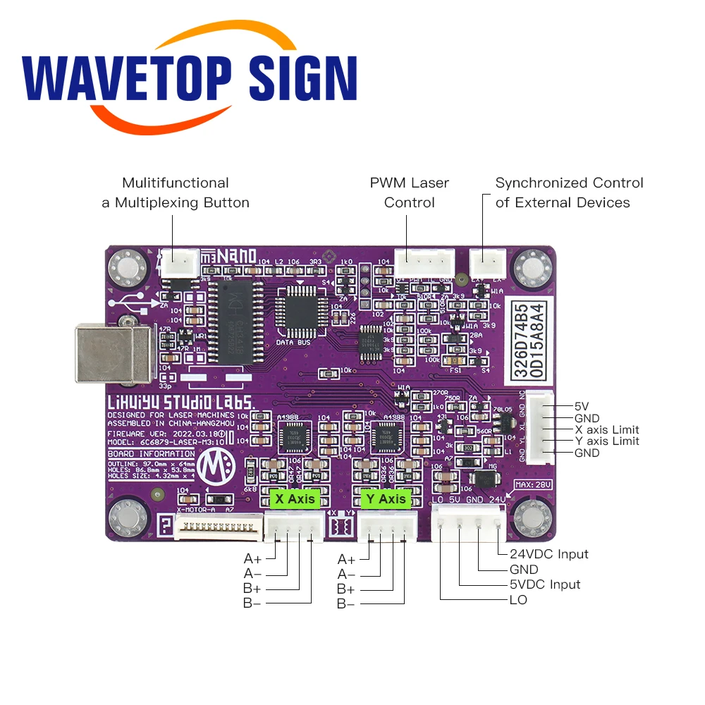 LIHUIYU M3 Co2 Laser Controller Mother Main Board+Control Panel+Dongle B System M2 Nano Upgrade Version the Software Laser DRW