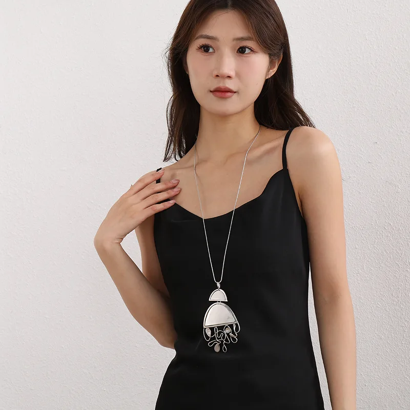 

Kaseakia Statement Retro New Ethnic Style Long Necklace, Women's Fashion Sweater Chain Jewelry Accessories