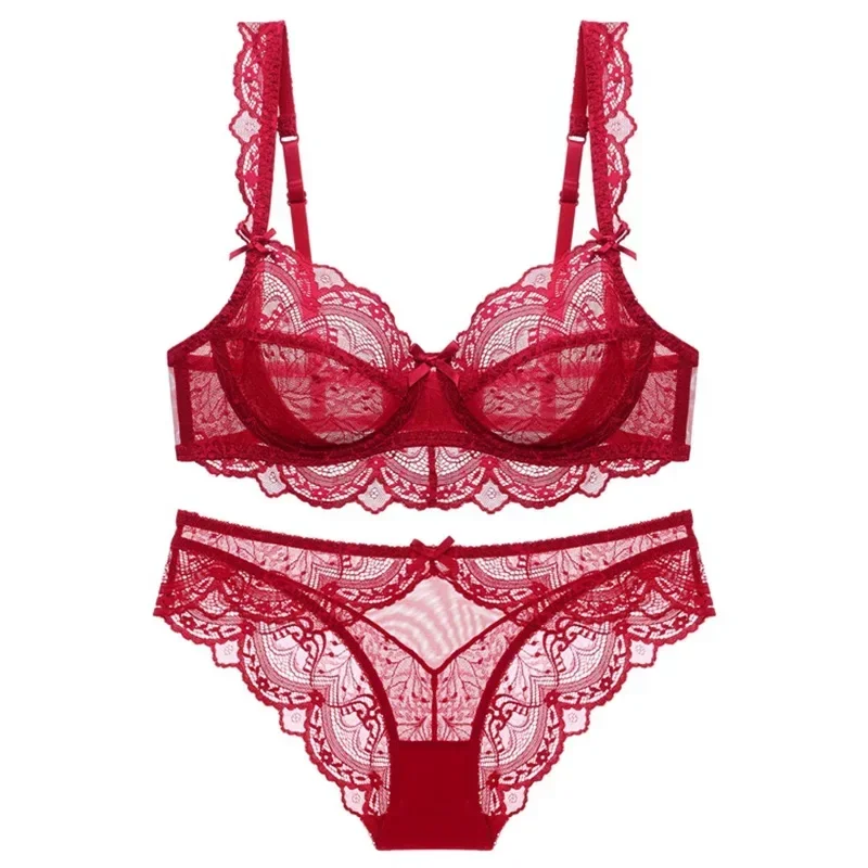 YUQI Push-Up-BH-Set aus Spitze für Damen, Anti-Durchhängen, dünn, drahtlos, bequem, alle Größen, T-Shirt-BH |   Transparente Sujetadores für Damen