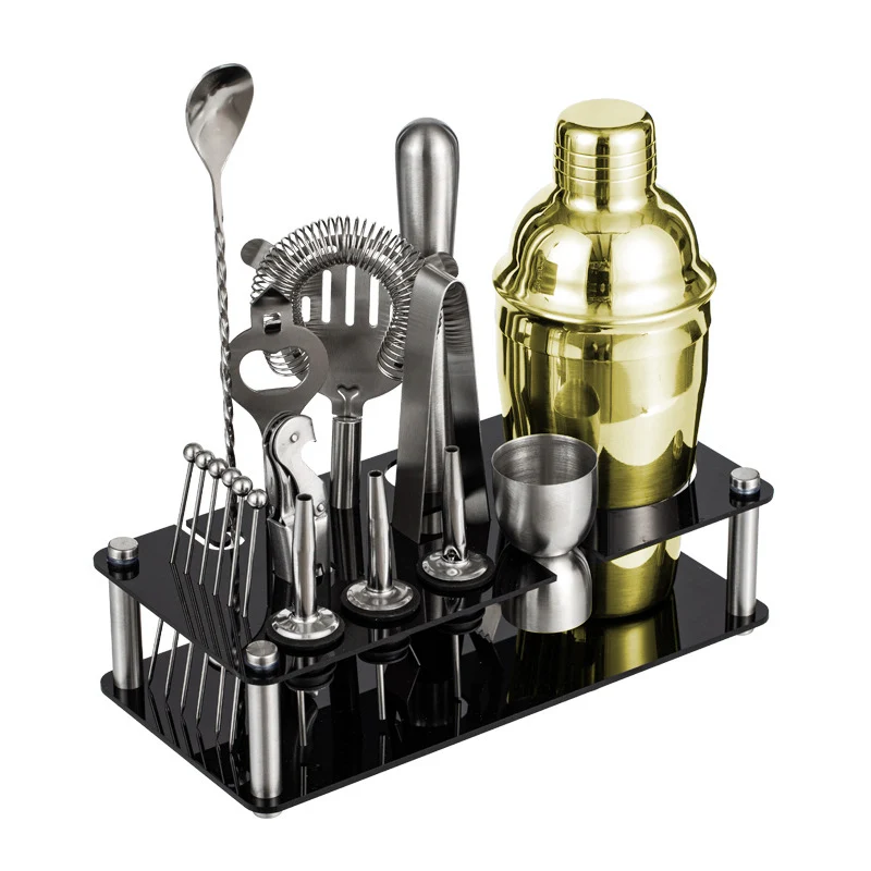 Cocktail Shaker Set Complete Professional Bartender Kit  Boston Shaker Cocktail Utensils and Mixer Kits Home Bar Accessories