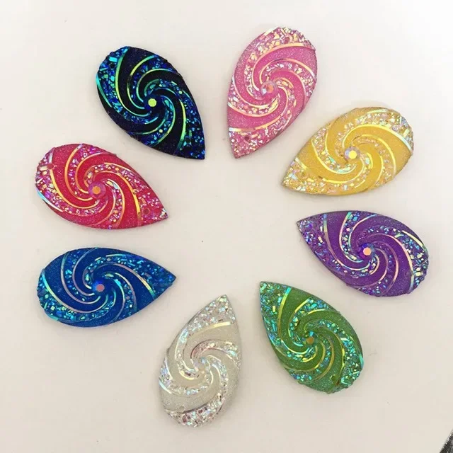 10pcs 16*27mm Crystal AB Resin Flatback Rhinestones Tear drop Crystal Stones Sew On Scrapbook Strass for DIY Crafts