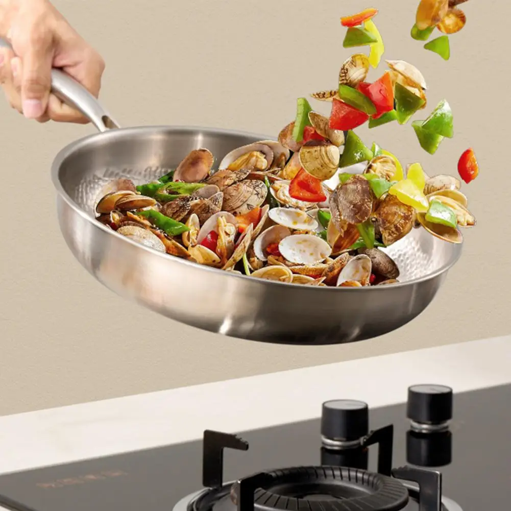

Durable Cookware Natural Non-stick Skillet Durable Frying Pan with Lid for Healthy Cooking on Gas Electric for Multifunctional