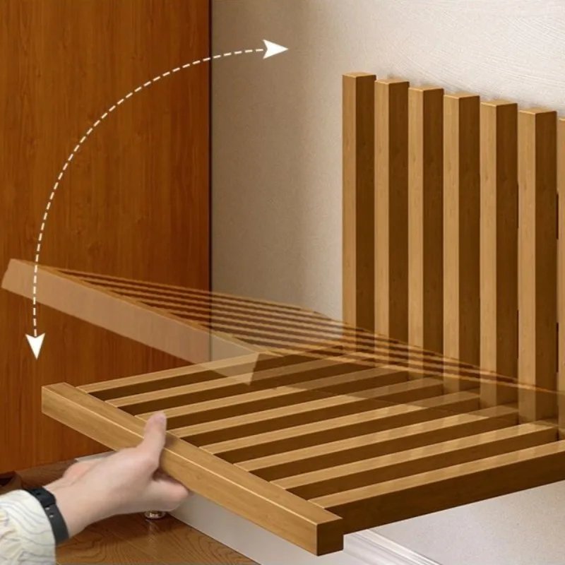 Customizable Comodino creativo a parete in legno massello Comodini semplici e moderni pieghevoli per camera da letto