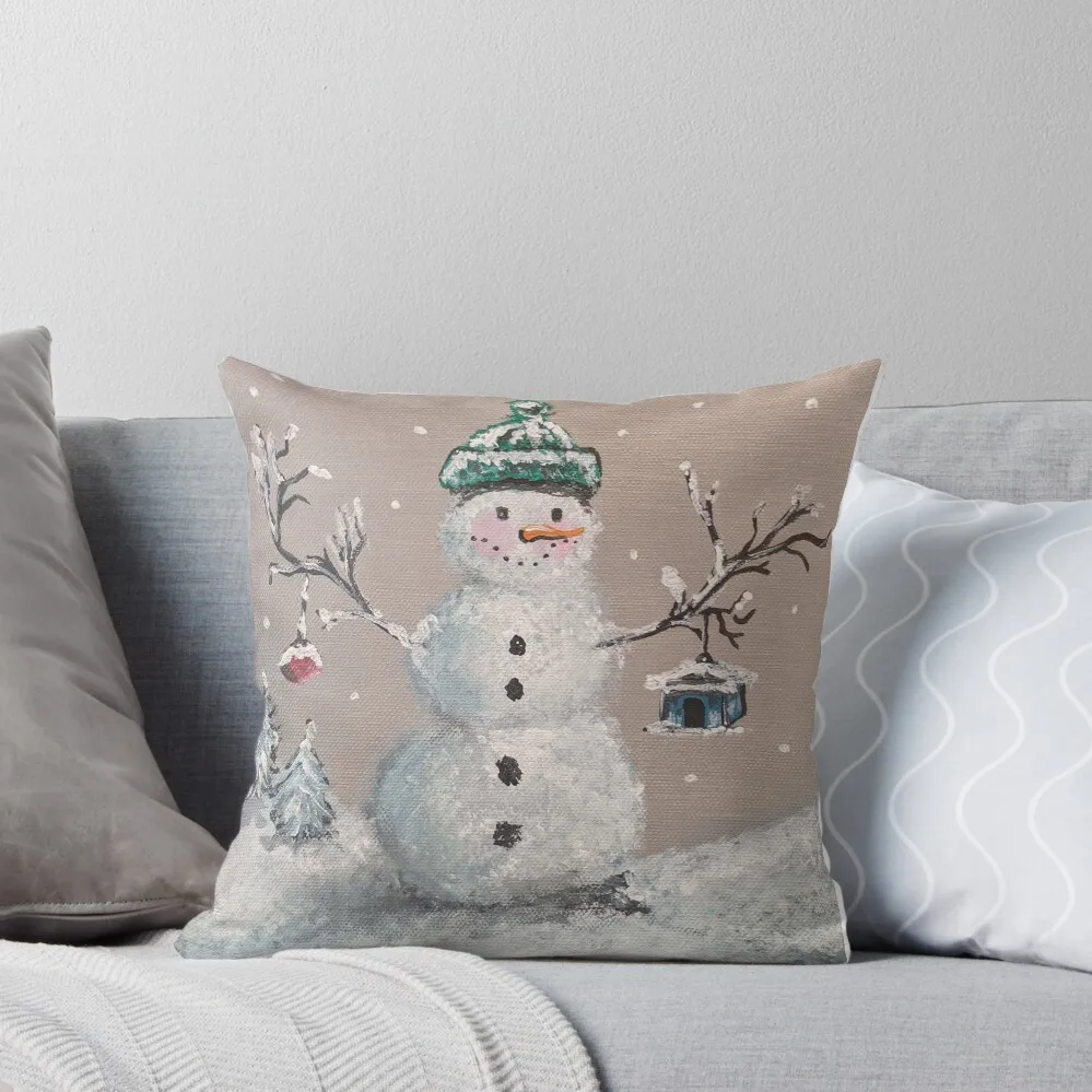 

Peaceful snowman smiling Throw Pillow Sofa Pillow Cover Cushion Child Decorative Sofa Cushion pillow