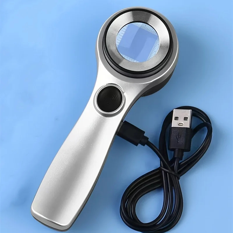 

Светодиодная УФ-лампа с оптической стеклянной линзой K9, зарядка через USB, сенсорный переключатель, 60-кратное увеличение, ручная лупа с регулируемой мощностью.