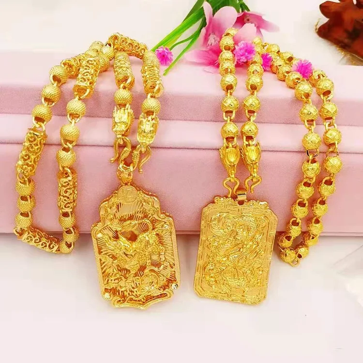 Lucky Kirin Pendant Men's 24K Gold AU999 - Fortune kirin shape, solid texture, auspicious, for business occasions